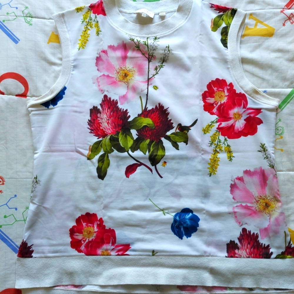 Ted Baker Short Sleeve Tee with Bold Floral Design